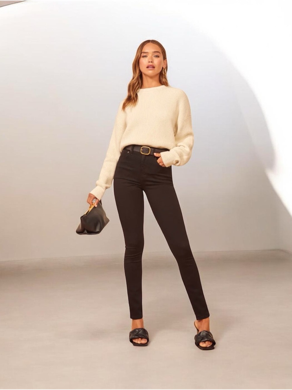 Reformation Harper Ultra High Rise Skinny Jeans Black SZ 27